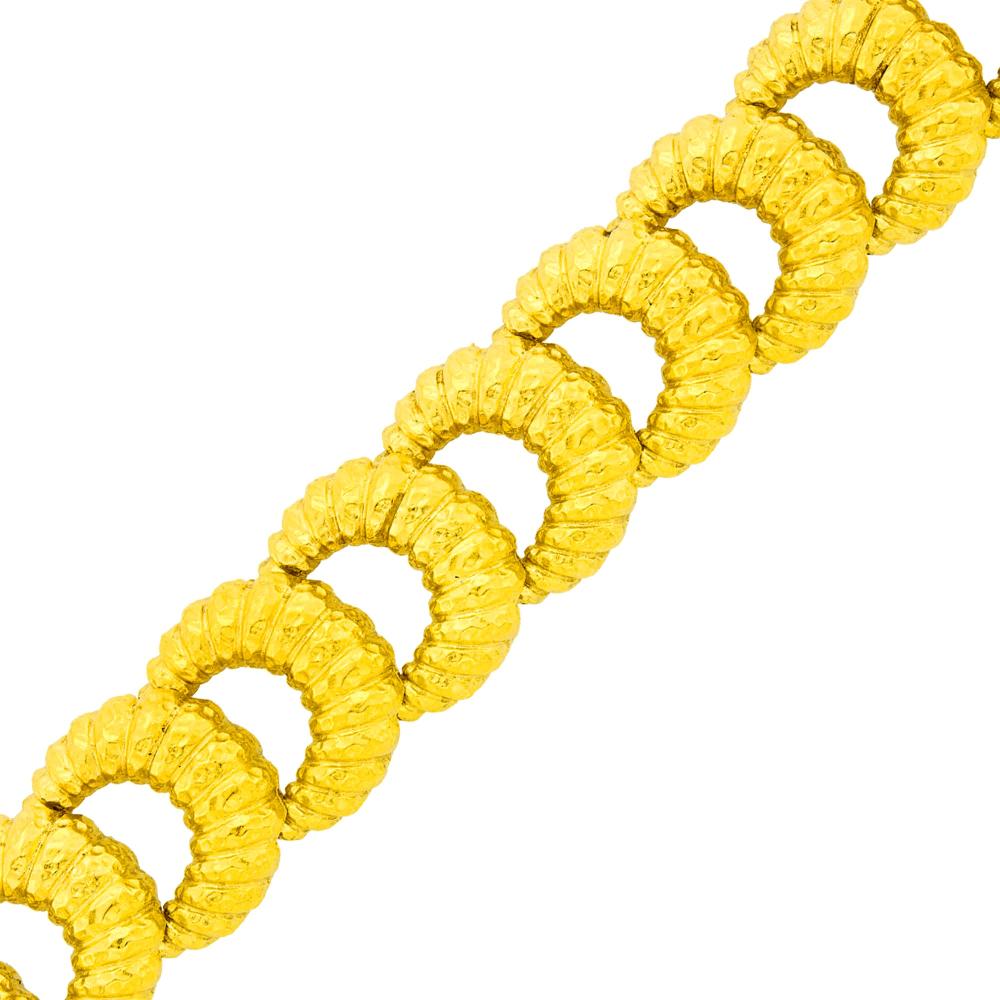 Property of a Distinguished Lady from Athens, Greece18 kt., signed Tiffany, ap. 70 dwts. Length 7 1/4 inches.

Width 1 1/16 inches.                            
Any condition statement is given as a courtesy to a client, is an opinion and should not be treated as a statement of fact and our Organization shall have no responsibility for any error or omission. Please contact the specialist department to request further information or additional images that may be available.