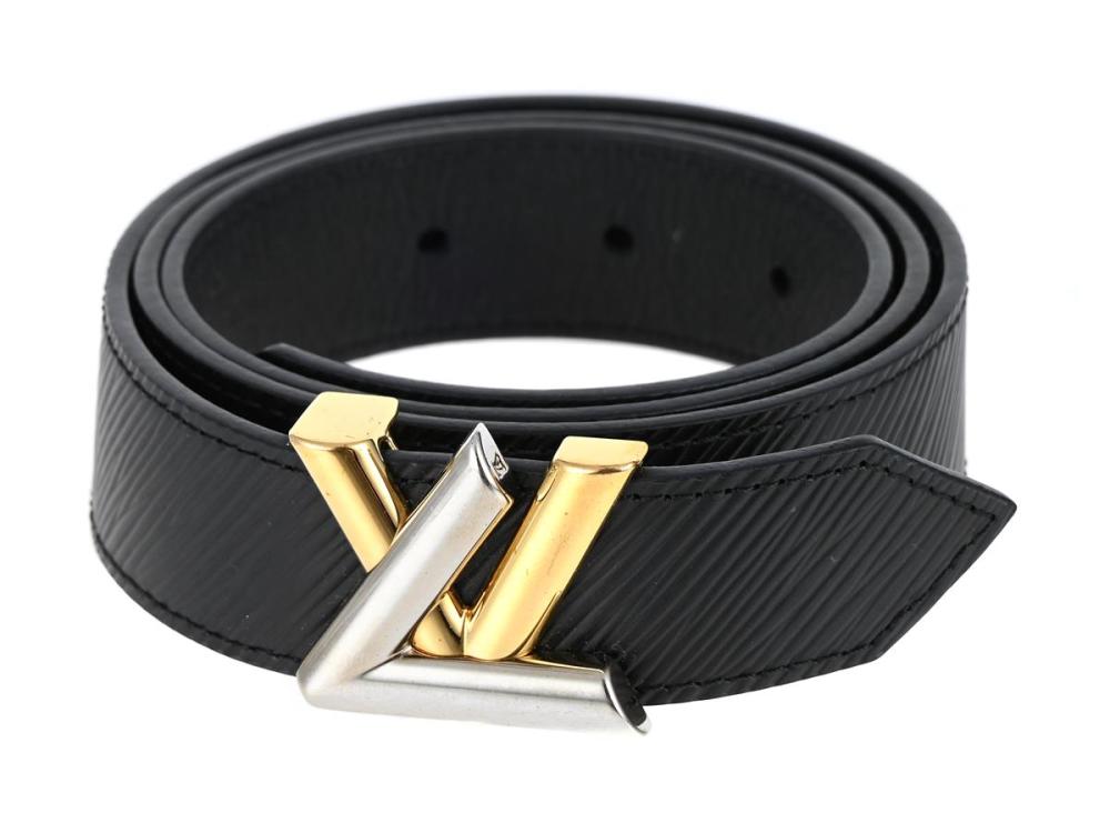 Accessories

Belts

BELT, LOUIS VUITTON, Twist belt, black epi leather, gold and silver-tone hardware, size 80, receipt copy from 2019, dustbag, box.