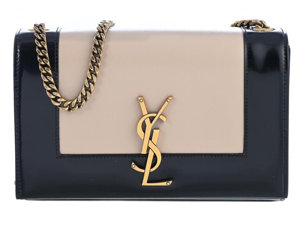 Accessories

Handbags

SAINT LAURENT, BAG, Small Kate Bag, beige leather, black patent leather, gold-tone hardware, 20x14x3, plastic left on hardware, certificate, dustbag, original box. Excellent Condition.