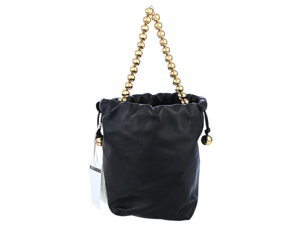 Accessories

Handbags

JIL SANDER, BAG, Demellier, black leather, gold-tone hardware, beads, 16x23x16 cm, tag, dustbag. Very Good Condition.