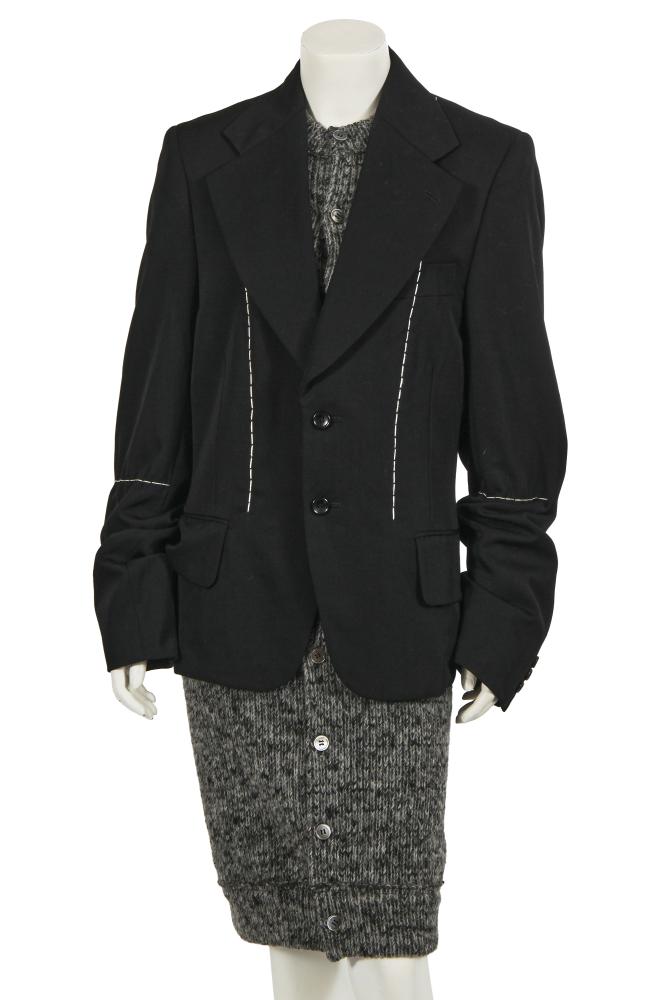 A Comme des Garçons wool coat-dress, ‘MONSTER’ collection, Autumn-Winter 2014-15

A Comme des Garçons wool coat-dress, ‘MONSTER’ collection, Autumn-Winter 2014-15

gold on black woven label, size S, the black blazer with lines of white topstitching, broad notched lapels, flap pockets, integral grey chunky-knit cardigan-dress to blazer interior, chest 102cm 40in

Share this lot: