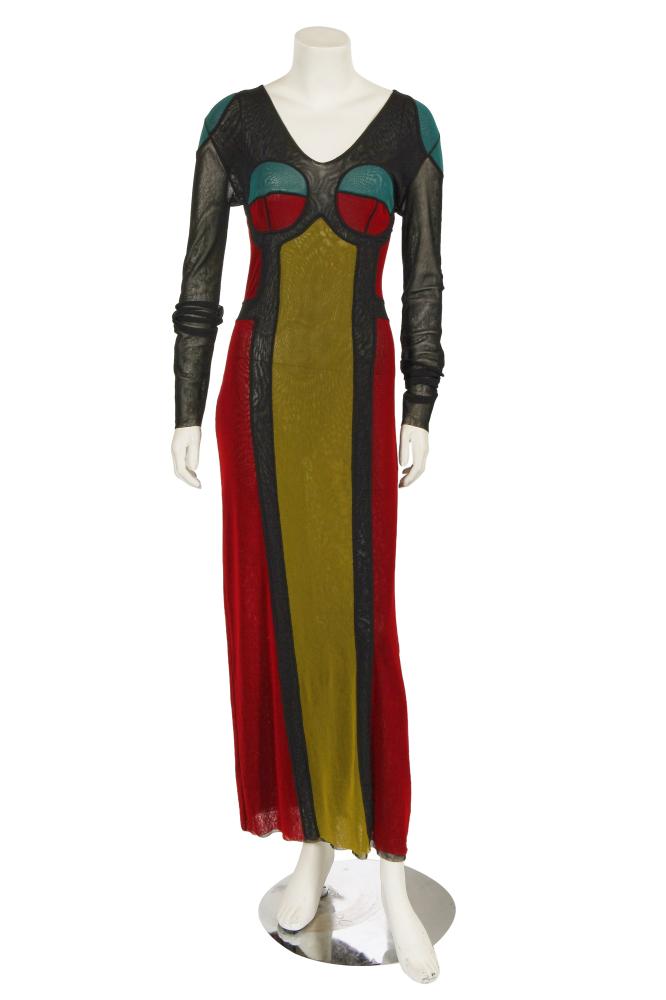 A Jean Paul Gaultier colourblock mesh dress, circa 2010

A Jean Paul Gaultier colourblock mesh dress, circa 2010

Soleil labelled, size XL, form-fitting with long sleeves, colorblocked in teal, red, yellow and black, with mesh lining, bust 86cm 34in

Share this lot: