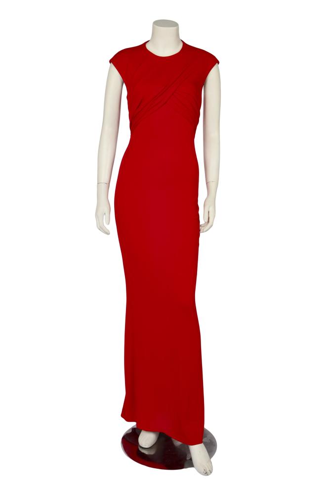 An Alexander McQueen by Sarah Burton scarlet jersey evening gown, circa 2015

An Alexander McQueen by Sarah Burton scarlet jersey evening gown, circa 2015

unlabelled, with criss-cross drapes to bodice front, the back with cut-out detail above ruched and gathered midriff and gently draped skirt, bust approx 81cm 32in, waist 66cm 26in

Share this lot: