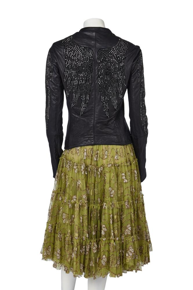 A group of designer daywear, 2010s

A group of designer daywear, 2010s

all labelled, comprising: a Jaded by Knight Los Angeles black leather jacket studded with faceted black Sworvski crystals depicting feathers down each sleeve, and spread wings on the back, lined in printed silk, bust 86cm 34in; a Balmain green wool-silk blend jumper with three gold-tone lion’s head buttons to each shoulder, size 38, bust 86cm 34in; a Lanvin by Alber Elbaz green tulle skirt, Spring-Summer 2014, embellished with gold and silver glitter flowers, waist 66cm 26in; and a pair of Alexandre Vauthier black sequined tweed western-style ankle boots with stilleto heels, size 37 (4)

Share this lot: