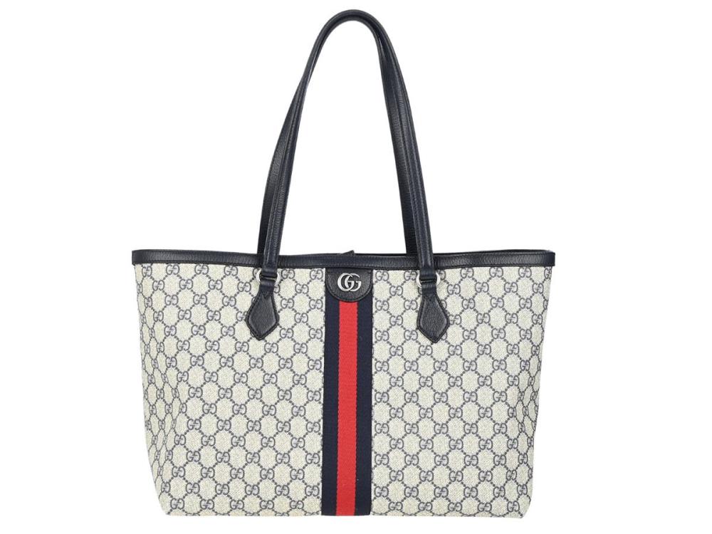Accessories

Handbags

BAG, GUCCI, Ophidia large tote bag, GG canvas, blue leather, silver-tone hardware, 37x26x14 cm, dustbag.